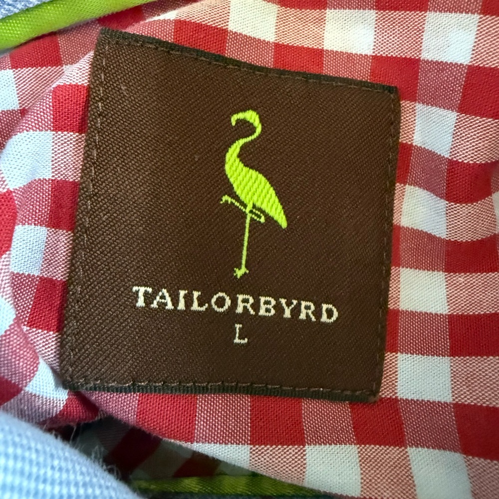 TailorByrd Large Red Gingham Button Down Shirt Me… - image 7